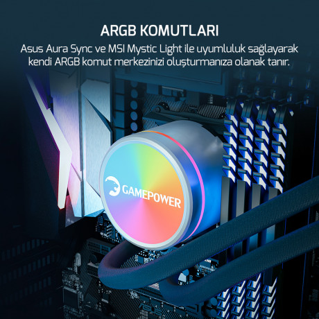 GAMEPOWER SKADI V2 120 AIO ARGB LIQUID COOLING